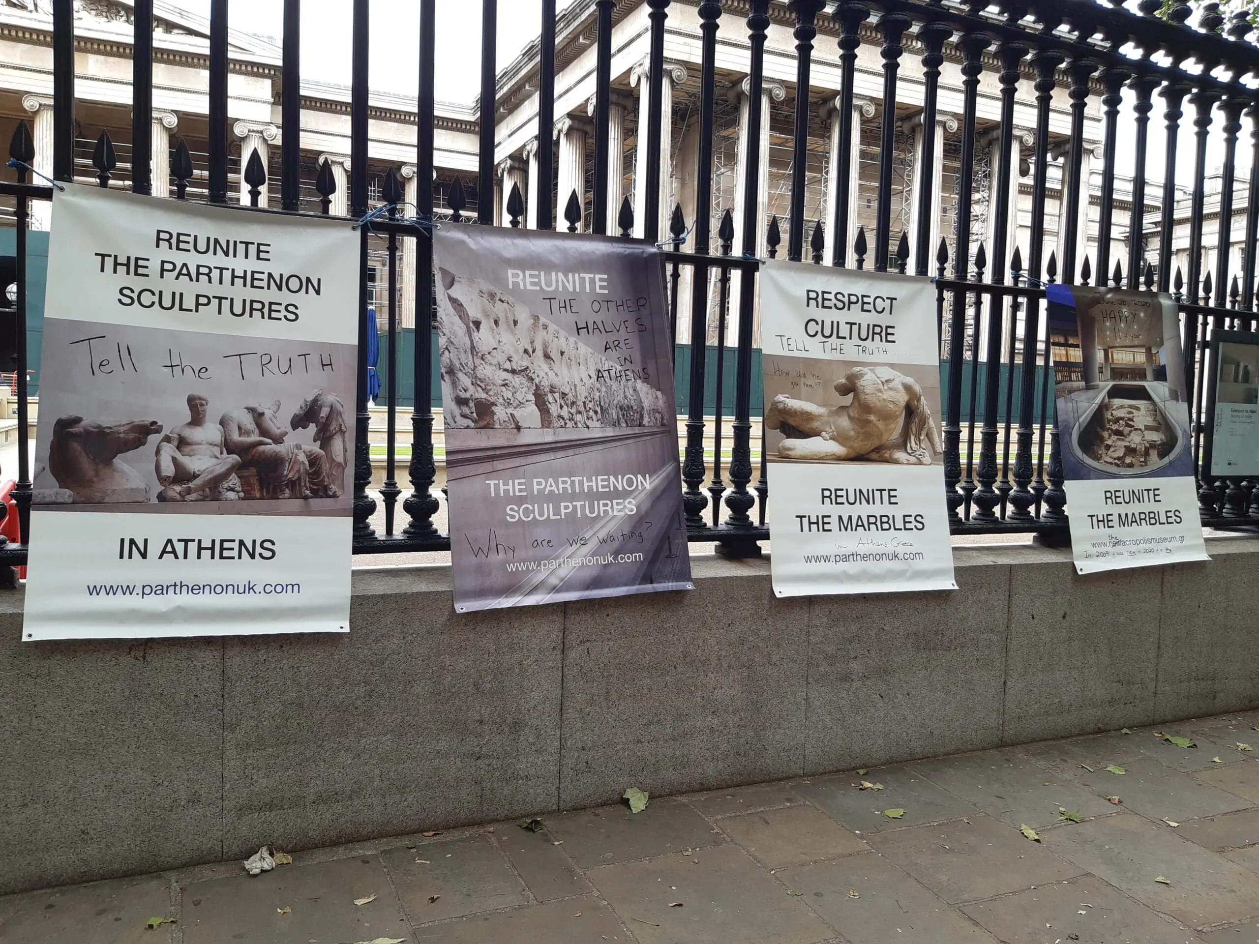 Silent protest for the reunification of the Parthenon Marbles outside the British Museum – 20 June